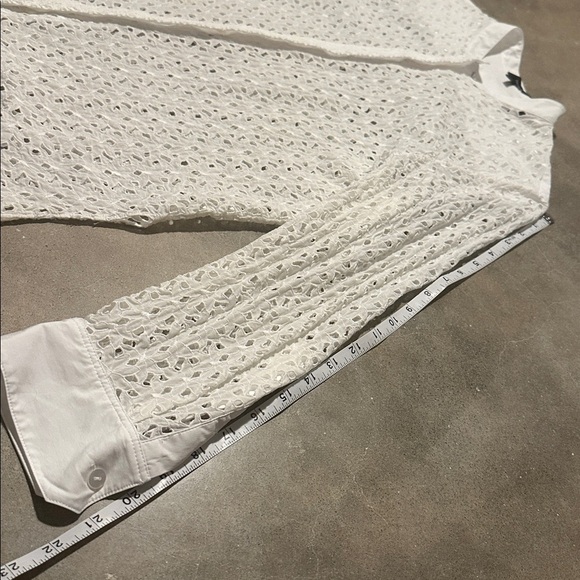 Theory Daisy Eyelet Cotton-Silk Blouse - Picture 10 of 11